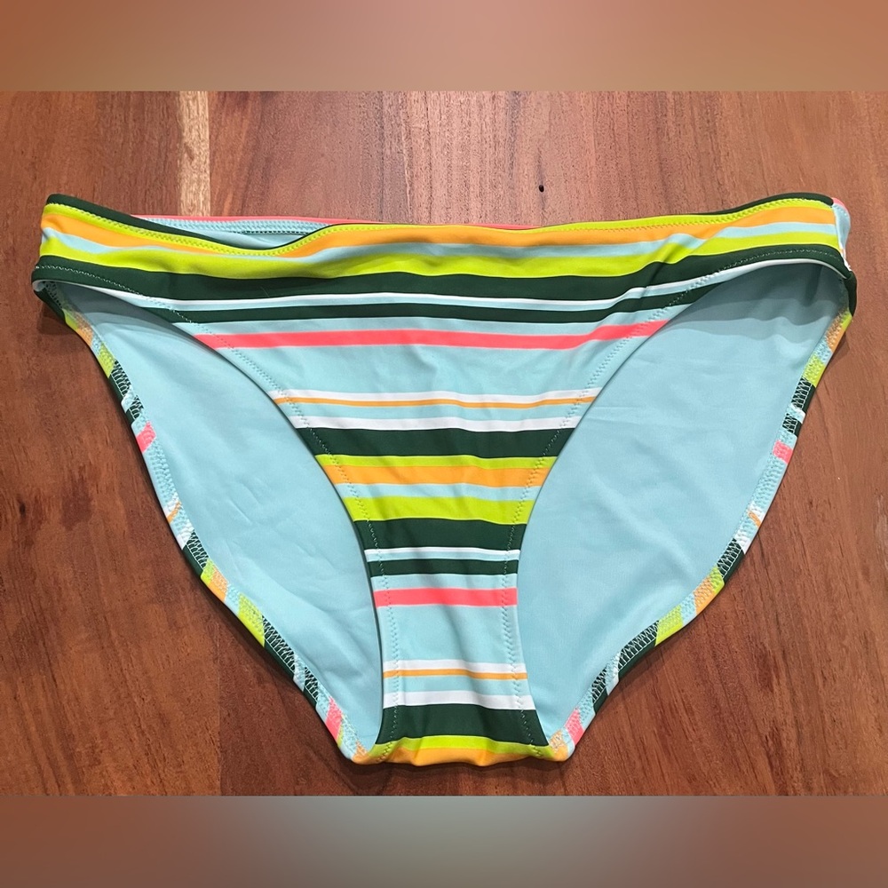NWT Aerie Full Coverage Bikini Bottom in Colorful Stripes - Size L